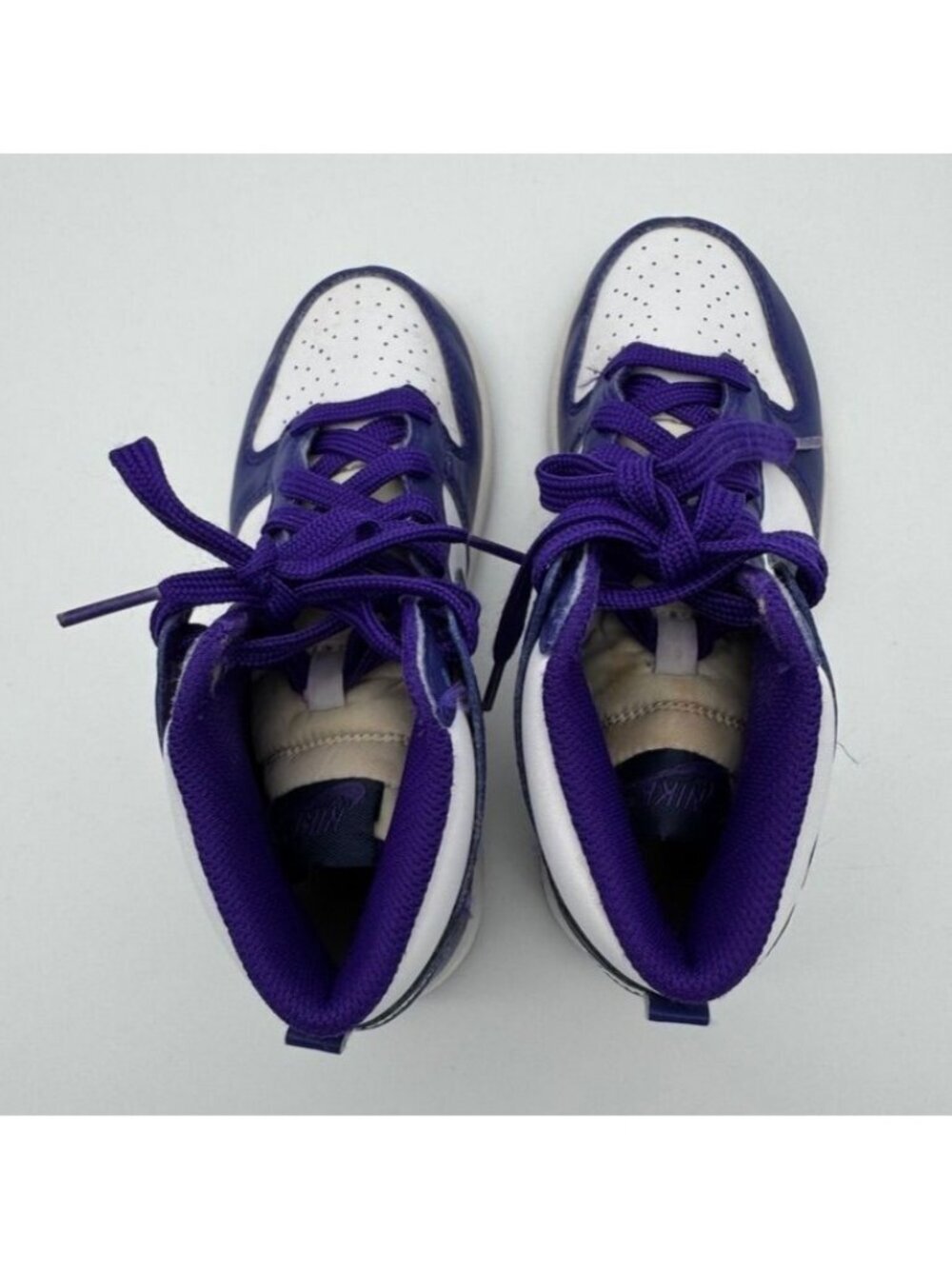 Nike Dunk High Sneakers DH9753-100 Electro Purple/Navy/White Shoes Youth Size 1Y - Picture 4 of 10